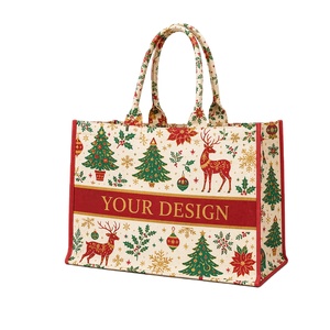 <strong>Christmas</strong> 3D Canvas <strong>Bag</strong>, Red Green Festival <strong>Gift</strong> Tote, <strong>Large</strong> Capacity Reusable Canvas <strong>Bag</strong> for Party Wholesale Bulk - Product Image 2