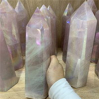 Natürliche Rosenquarz türme Engel Aura Rose Quarz Säule Kristall türme Obelisk Kristall Heils teine
