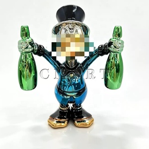 Scultura in Cromo di <span class=keywords><strong>Donald</strong></span> Duck con Due Sacchetti, Ornamento da Scrivania a Forma di Animale Cartoonesco, Scultura Pop Art di <span class=keywords><strong>Donald</strong></span> Duck all'Ingrosso - Product Image 4