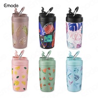 Tasses à café de voyage Emode de 17oz pour aller camper avec couvercle pliant anti-fuites tasse à café réutilisable en acier inoxydable chaud glacé froid