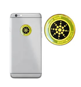 Toptan özel Logo tasarım kuantum kalkan Anti radyasyon Emf/emr yuvarlak skaler kuantum biyo enerji tasarrufu Sticker