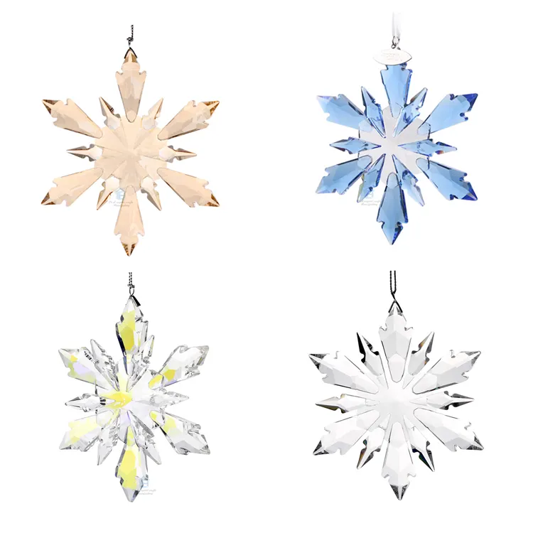 Große Kristall Weihnachten Schneeflocke Hängen Glas Anhänger Kristall Suncatcher Prism Kronleuchter Teile Ornament