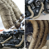 Bande thermique universelle pour échappement de voiture et moto, en fibre de verre noire, matériau en basalte doré, longueur 10m