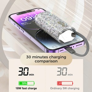 ชุดของขวัญอิเล็กทรอนิคส์ใหม่ล่าสุด2024ฝังเพชรแบบ3 in 1สายชาร์จไร้สายสายชาร์จสองเส้นที่ชาร์จติดผนัง - Product Image 5