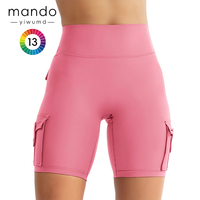 Shorts de sport pour femmes, style workwear, multipoches, taille haute, effet push-up, pour la gym