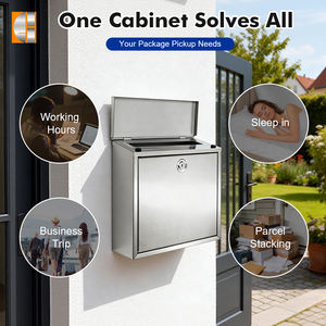 Boîte aux lettres en acier inoxydable, boîte aux lettres murale extérieure, durable, avec une capacité de 12 L pour la livraison, utilisation dans le jardin et à la maison - Product Image 2