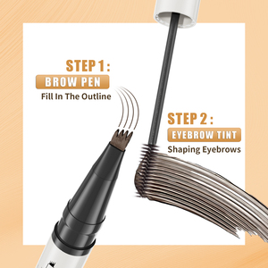 Hot Selling 4 Fork 2 in 1 Waterproof Sweatproof Quick-Drying Eyebrow Pen and Eyebrow <b>Gel</b> 5 Colors Choose-Eyebrow Enhancers <b>Kit</b> - Product Image 3