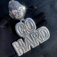Pendentif personnalisé collier laboratoire diamant hip hop moissanite lettre pendentif 925 ruban glacé numéro nom chaîne moissanite bijoux