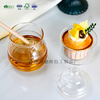 Pot de conservation en verre transparent 280 ml, best-seller, design créatif personnalisé, pour cuisine domestique, utilisation alimentaire sûre, avec cuillère à dipper