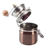 Moulin à main pour faire du café en maille (cuivre) avec manche en bois réglable, moulin à café manuel