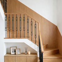 Balustrade de balcon en fer, balustrade moderne, balustre d'escalier, tige de balustrade noire, balustres d'escalier pour la villa