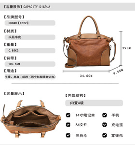 New High Quality Women Messenger Bags for Women Genuine Leather Handbags Crossbody Bags Ladies Shoulder Bags <b>Tote</b> Top-handle - Product Image 2