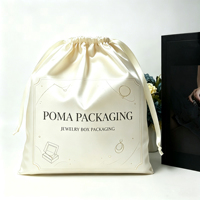 Pochette de protection en satin de soie de luxe imprimée avec logo personnalisé pour sac à main, sac à chaussures en satin à double cordon, sac à cordon anti-poussière