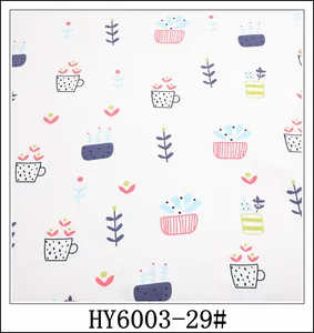 Stock d'usine 100% coton matériaux tricots interlock cartoon personnalisé imprimé floral coton tissu imprimé pour bébé