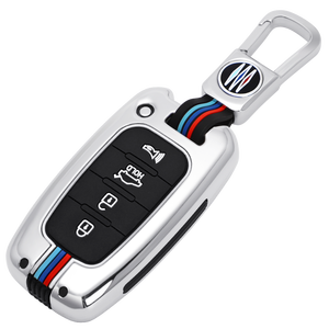 Étui de protection pour clé de voiture en alliage de zinc et gel de silice pour Hyundai Elantra <span class=keywords><strong>KIA</strong></span> K2 K3 K4 KX5 Forte Sorento <span class=keywords><strong>Sportage</strong></span> R <span class=keywords><strong>Porte</strong></span>-clés - Product Image 1