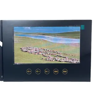Tarjeta de felicitación de Video con 7 pantallas LCD para el día de la madre, folleto de Video DIY, tarjeta de memoria, deseos especiales para negocios y más
