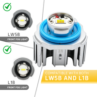 Nouveaux phares antibrouillard LED pour voiture en aluminium 52W L1B LW5B 5600LM CSP-3570 Chips 9-18V Blanc Jaune Double Couleur Ventilateur Turbo Haute Vitesse