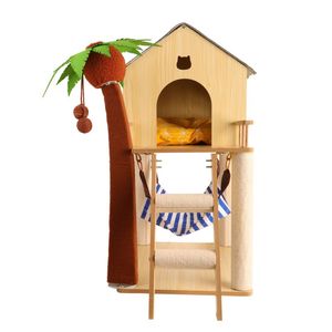 <strong>Large</strong> <strong>Cat's</strong> <strong>Tree</strong> Kitty Tower Condo <strong>Cats</strong> Play Scratch Hide <strong>Climb</strong> <strong>Cat</strong> Tower for Indoor - Product Image 1