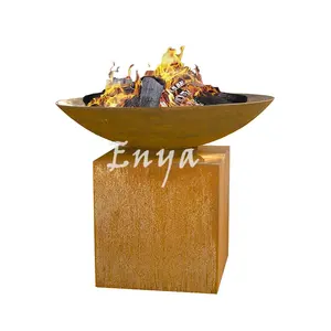 الحديثة الباحة خارج نحاس Brasero نار الحديد Corten الصلب Firepit الخشب الموقد في الهواء الطلق حديقة مع موقف النار شواء حفرة عاء