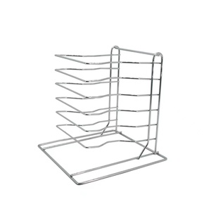 Estante para pizzas, soporte de 8 capas, 16,7 ''H x 12'' <span class=keywords><strong>L</strong></span> x 12 ''W, juego de aluminio para hornear pizzas para un fácil almacenamiento y horneado de pizzas múltiples - Product Image 3