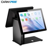 Sistema POS de 15 Pulgadas con Base de Aluminio, Terminal POS Todo en Uno con Impresora y Escáner Integrados, Compatible con Win10 y Win11 para Tiendas Minoristas