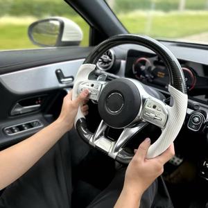 <span class=keywords><strong>Volant</strong></span> en cuir et fibre de carbone personnalisé pour Mercedes Benz <span class=keywords><strong>AMG</strong></span> GLC GLE450 <span class=keywords><strong>A45</strong></span> C43 C63 C450 S63 E63 W205 W213 W222 A250 - Product Image 3