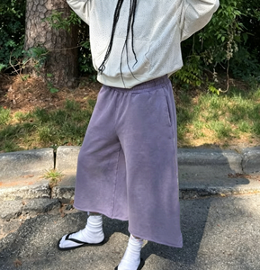Pantaloncini Viola Retrò Y2K con Stampa Lettering, <span class=keywords><strong>Pantaloni</strong></span> <span class=keywords><strong>Capri</strong></span> Stile Hip Hop Americano, Streetwear Casual Unisex, <span class=keywords><strong>Pantaloni</strong></span> Larghi - Product Image 5