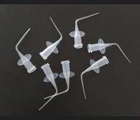 Aiguille dentaire jetable en plastique, longue et incurvée, seringue capillaire, pointe d'irrigation, pointe pré-pliée, pointe de seringue en plastique