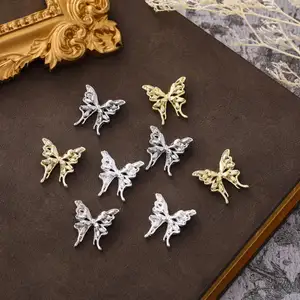 Bán buôn bán chạy nhất bướm Nail charms 3D kim loại hợp kim Saturn Nail Art Charm trang trí