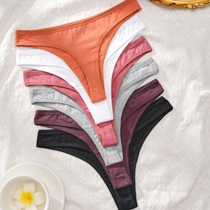 Slip Donna Sexy <span class=keywords><strong>in</strong></span> Cotone Sottile a Vita Bassa, Stile Bikini G-string, Tinta Unita, Lavorato a Maglia - Collezione 2025 Hot Sale - Product Image 2