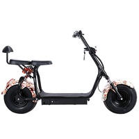 Scooter électrique citycoco à gros pneus, 2 places, e-moto, grandes roues, scooters avec pédale, livraison directe