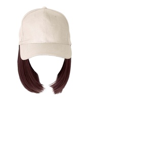 Cappello Estivo alla Moda con Parrucca Corta, Berretto da Baseball, Cappello a Becco d'Anatra, Acconciatura Bobo per Bambini - Product Image 1