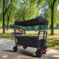Vente chaude en aluminium portable bébé poussette Wagon 4 sièges plage Wagon pour le camping en plein air avec auvent personnalisable OEM pris en charge