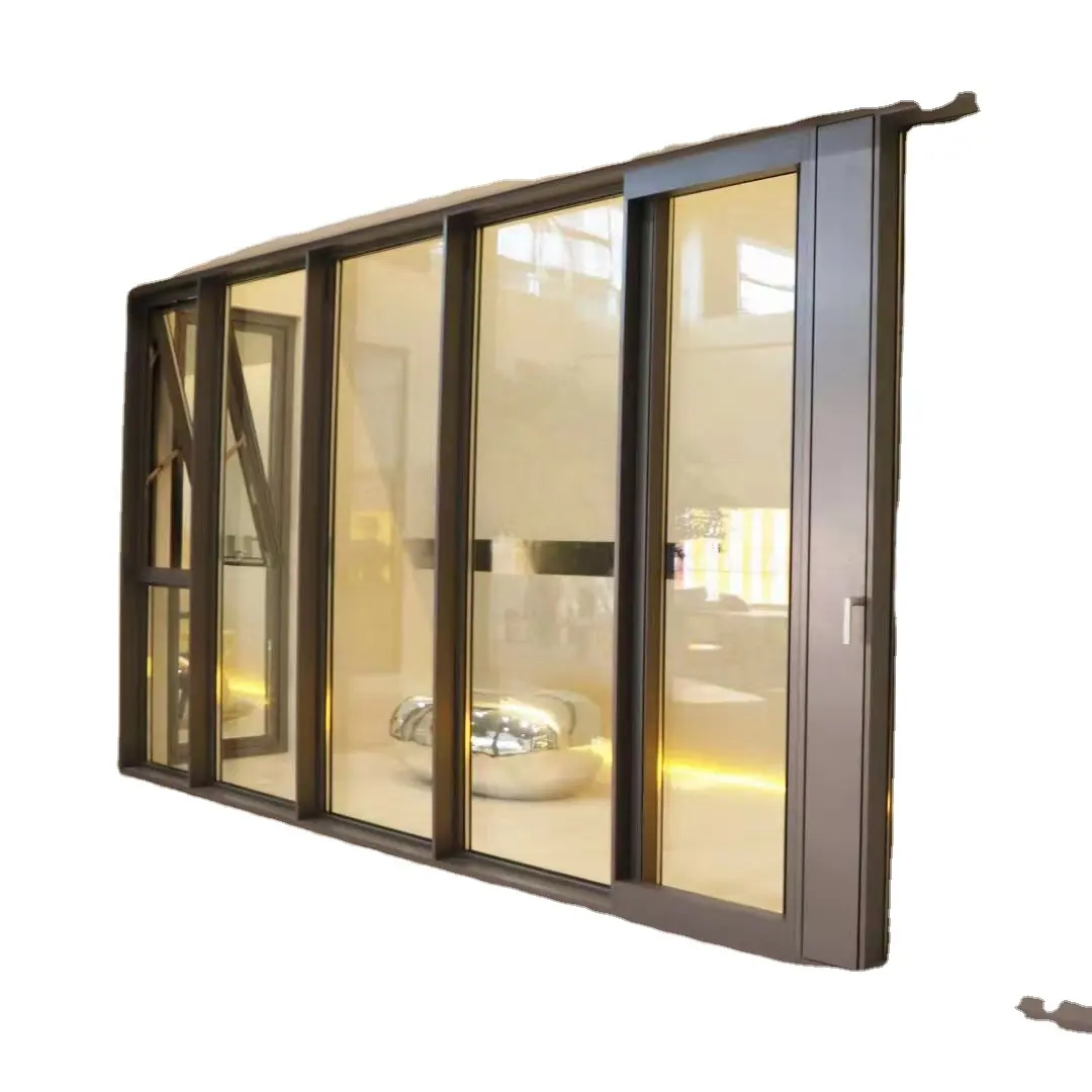 Superhouse-ventana plegable de fábrica NOA, ventanas térmicas biplegables, rotura de puerta rota, fabricante de puertas deslizantes