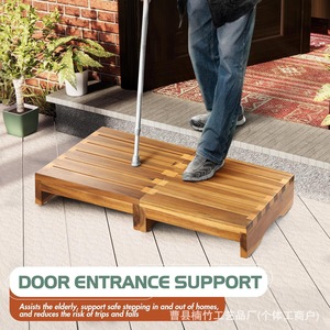 Wooden <b>Step</b> <b>Stool</b> Natural Wood Color Minimalist Style Bathroom Safety Equipment - Product Image 3