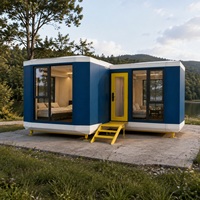 Maison capsule spatiale entièrement en aluminium, préfabriquée en forme de T, pour hôtel de villégiature et hébergement de glamping