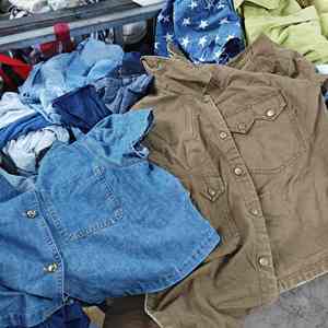 Chaqueta Vaquera Informal de Segunda Mano, Abrigos de Mezclilla Unisex, Chaquetas de Jean Usadas, <span class=keywords><strong>Ropa</strong></span> Usada para Hombre - Product Image 3