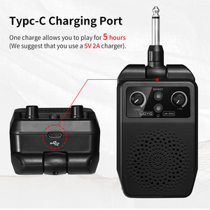 מגבר רמקול לגיטרה בס JOYO JA-05G, מיני מגבר Plug and Play עם פונקציה לגיטרה חשמלית, בס, פלסטיק שחור - Product Image 4