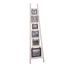Vintage Wood Ladder Photo <b>Frame</b> Rectangular <b>Wall</b> Mount Decor For Living Room Bedroom Gallery Display - Product Image 5