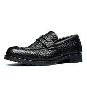 Zapatos de Hombre de Cuero Genuino de Alta Calidad, Modernos, Transpirables, Impermeables, con Amortiguación, Estilo Oxford, para Oficina, Carrera, Sin Cordones, Otoño - Product Image 5