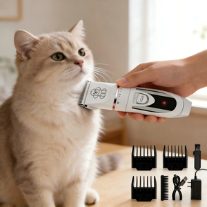 Tondeuse à poils pour animaux de compagnie avec tondeuses électriques rechargeables pour le visage, les oreilles et les pattes des chats et des chiens + ensemble de coupe-ongles portables (matériau ABS) - Product Image 2