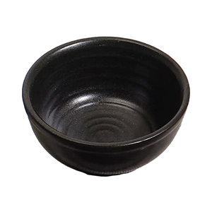 Ensemble de 6 bols en céramique faits à la main de 8cm, finition noire brillante, ustensiles de cuisine et vaisselle de vente en gros - Product Image 1