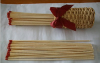Allumettes longues en bois imperméables et anti-UV pour cheminée, avec manche en bois, pour barbecue