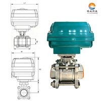 Vanne à bille électrique filetée ON/OFF en acier inoxydable 304 AC220V DN15-DN50 PN16/25 pour système de pipeline d'air comprimé