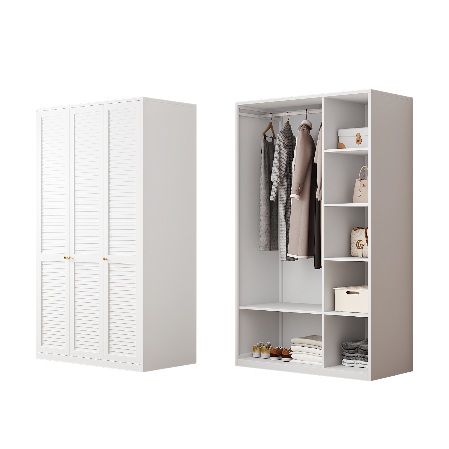 Width 1175mm, three-door, single-layer with 5 compartments