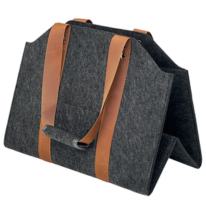 Grande capacità <span class=keywords><strong>in</strong></span> <span class=keywords><strong>feltro</strong></span> di legna da ardere cestino pieghevole per camino <span class=keywords><strong>borsa</strong></span> porta fuoco porta legno con maniglie - Product Image 4