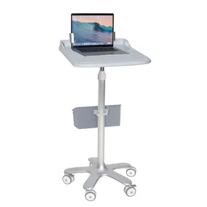 Hospital Nursing Computer Trolley Mobile Laptop Workstation Medicine Cart With Drawer ABS Crash Trolley