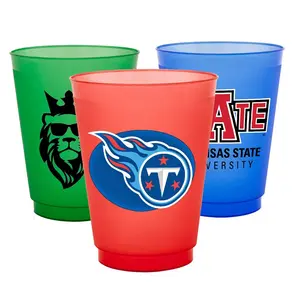 Personalized Clear 16 oz. Frosted Plastic Stadium Cup w/ Flexible Material