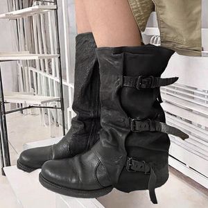 Stivali al ginocchio da donna personalizzati a metà polpaccio Casual invernale <span class=keywords><strong>con</strong></span> Design in PU <span class=keywords><strong>con</strong></span> fibbia multipla - Product Image 3
