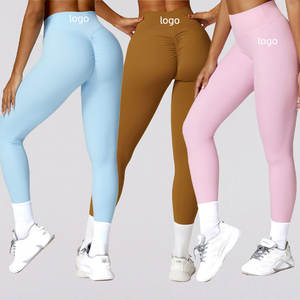 ขายส่งที่กําหนดเองเอวสูงกีฬาออกกําลังกายกางเกงโยคะเลกกิ้งสําหรับผู้หญิงนุ่มโพลีเอสเตอร์วิ่งแข็งยิมเลกกิ้งออกกําลังกาย - Product Image 1